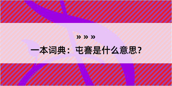 一本词典：屯謇是什么意思？