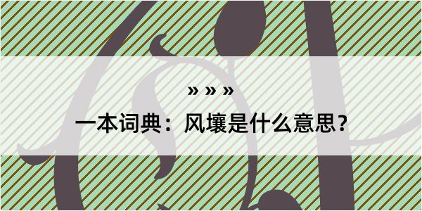 一本词典：风壤是什么意思？