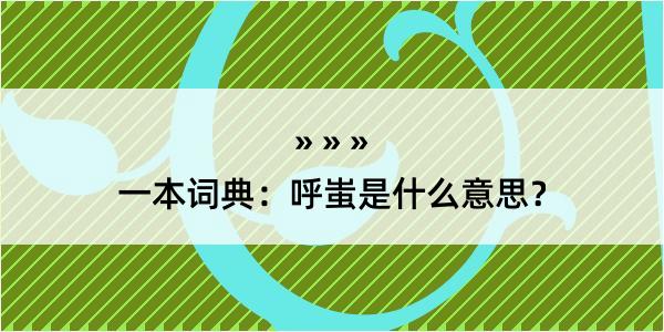 一本词典：呼蚩是什么意思？