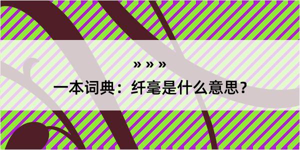 一本词典：纤毫是什么意思？