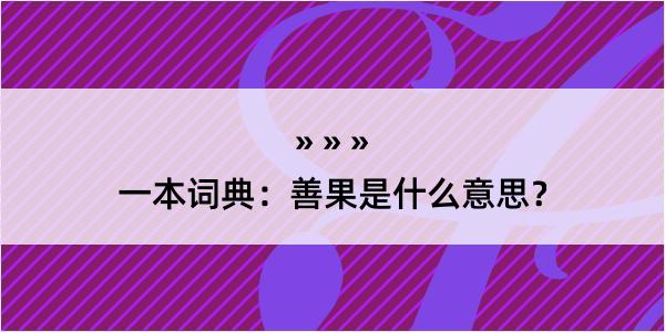 一本词典：善果是什么意思？