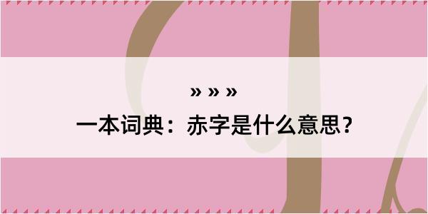 一本词典：赤字是什么意思？