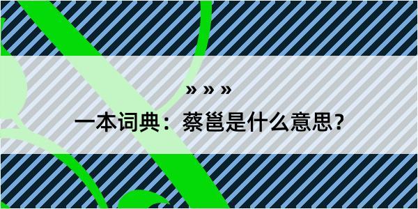 一本词典：蔡邕是什么意思？