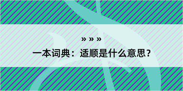 一本词典：适顺是什么意思？