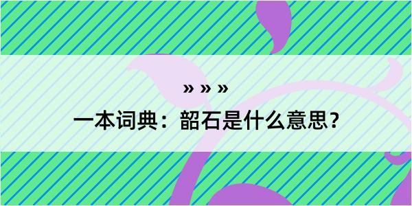 一本词典：韶石是什么意思？