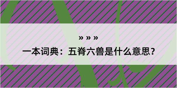 一本词典：五脊六兽是什么意思？