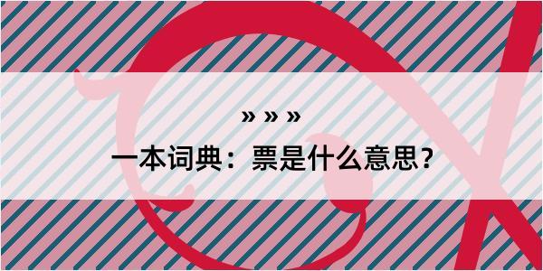 一本词典：票是什么意思？