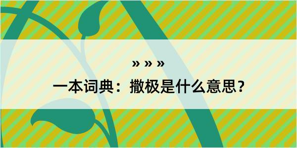 一本词典：撒极是什么意思？