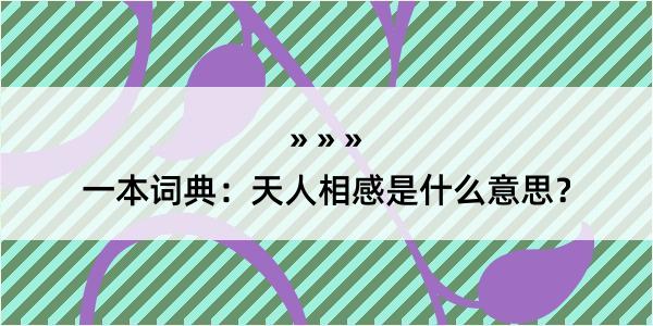 一本词典：天人相感是什么意思？