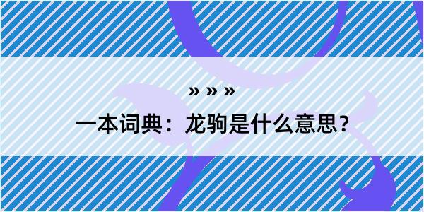 一本词典：龙驹是什么意思？