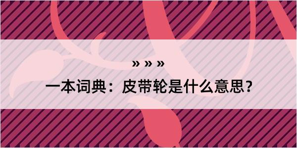 一本词典：皮带轮是什么意思？