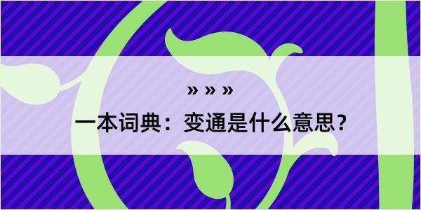 一本词典：变通是什么意思？