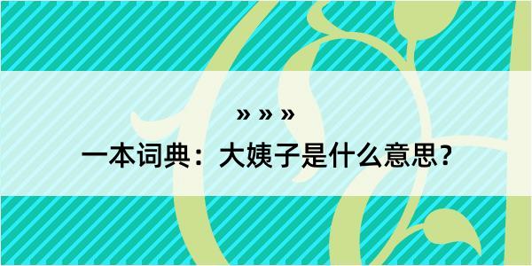 一本词典：大姨子是什么意思？