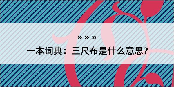 一本词典：三尺布是什么意思？