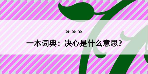 一本词典：决心是什么意思？