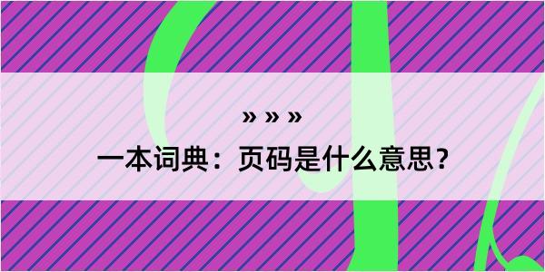 一本词典：页码是什么意思？