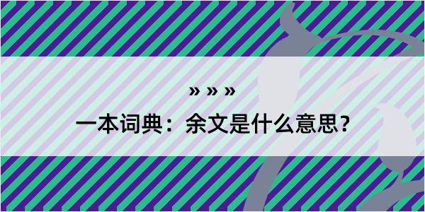 一本词典：余文是什么意思？