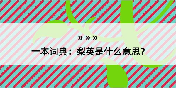 一本词典：梨英是什么意思？