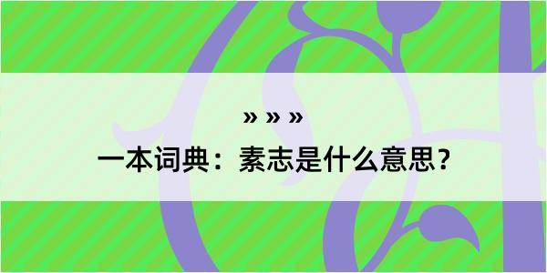 一本词典：素志是什么意思？