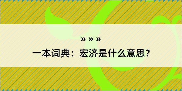 一本词典：宏济是什么意思？