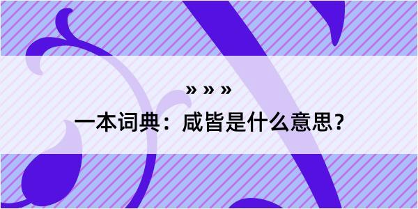 一本词典：咸皆是什么意思？