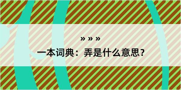 一本词典：弄是什么意思？