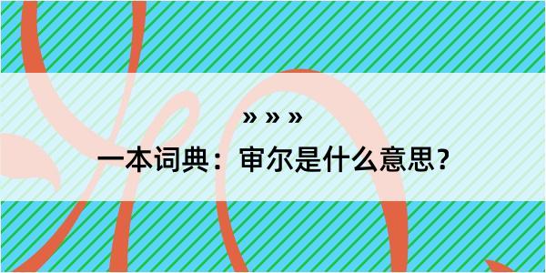 一本词典：审尔是什么意思？