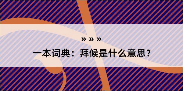 一本词典：拜候是什么意思？