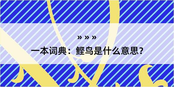 一本词典：鲣鸟是什么意思？