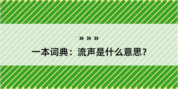 一本词典：流声是什么意思？