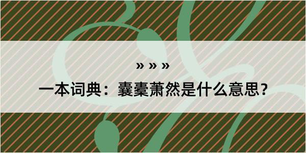 一本词典：囊橐萧然是什么意思？