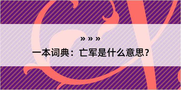 一本词典：亡军是什么意思？