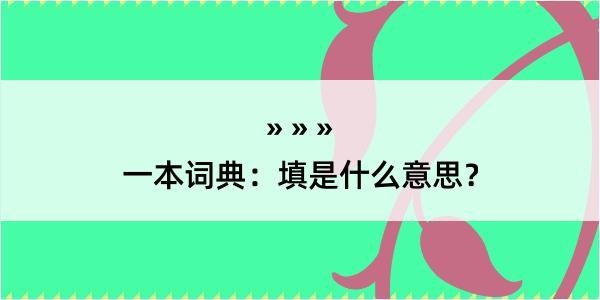 一本词典：填是什么意思？