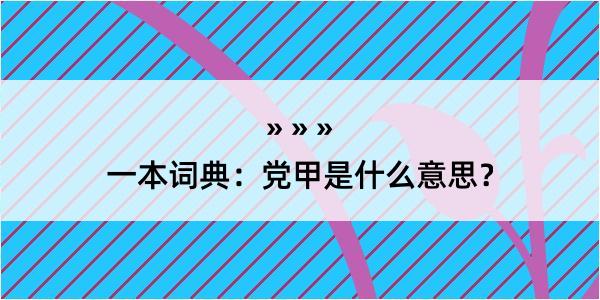 一本词典：党甲是什么意思？