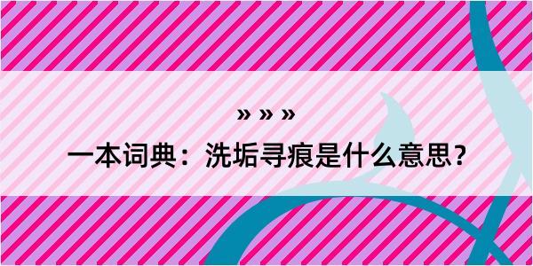 一本词典：洗垢寻痕是什么意思？