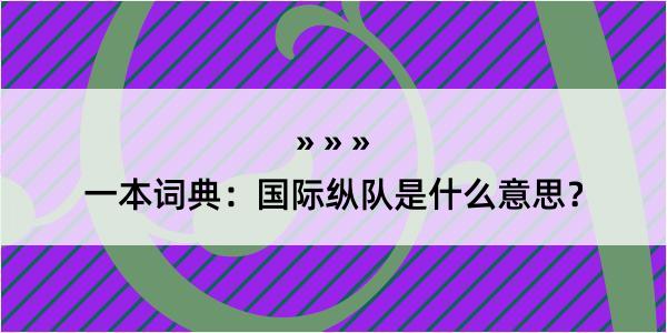 一本词典：国际纵队是什么意思？