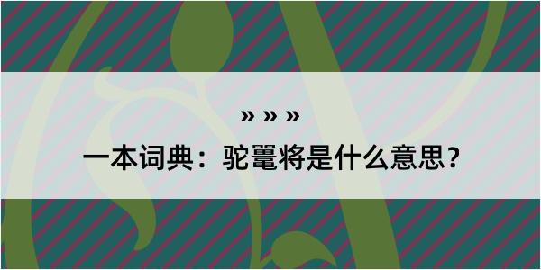 一本词典：驼鼍将是什么意思？