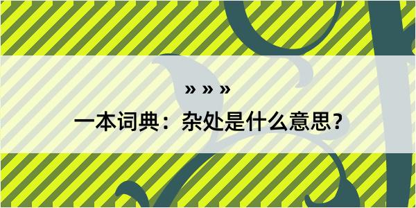 一本词典：杂处是什么意思？