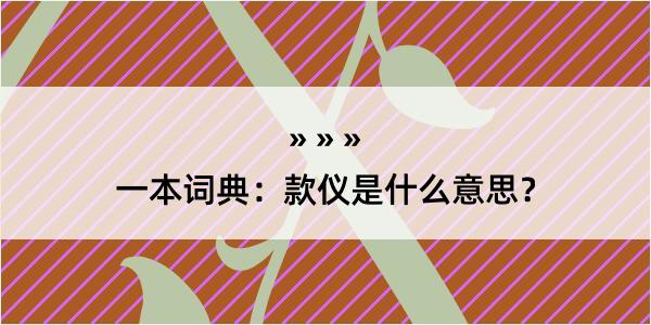 一本词典：款仪是什么意思？