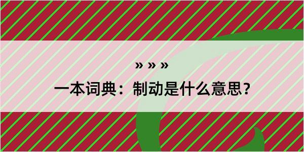 一本词典：制动是什么意思？