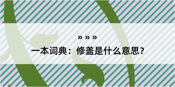 一本词典：修盖是什么意思？