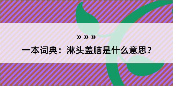 一本词典：淋头盖脑是什么意思？