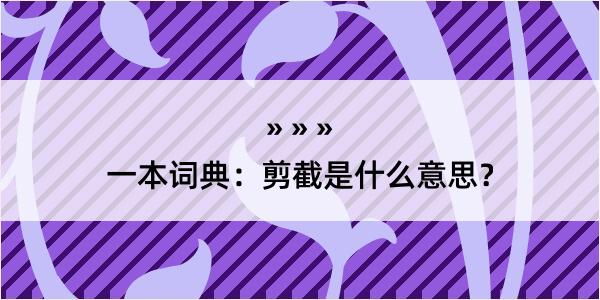 一本词典：剪截是什么意思？