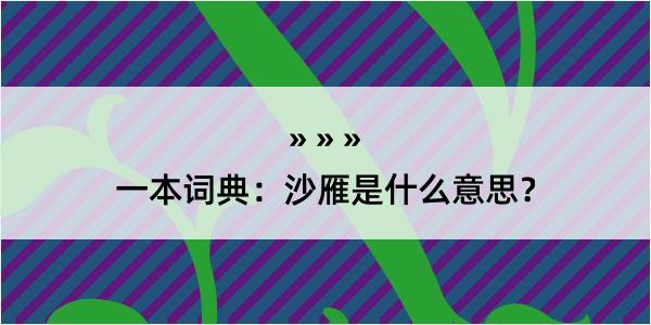 一本词典：沙雁是什么意思？