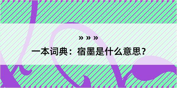 一本词典：宿墨是什么意思？