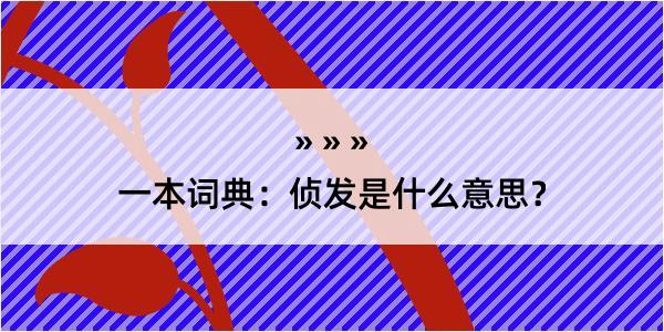 一本词典：侦发是什么意思？