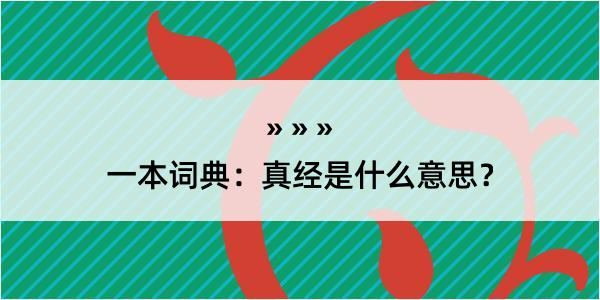 一本词典：真经是什么意思？