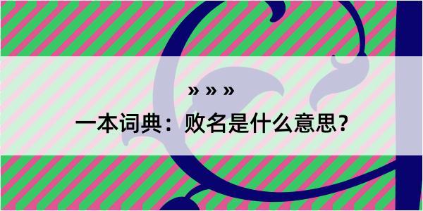 一本词典：败名是什么意思？