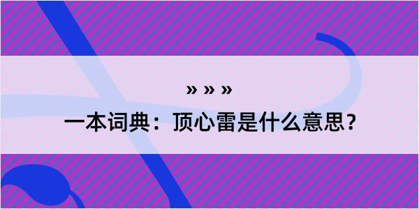 一本词典：顶心雷是什么意思？