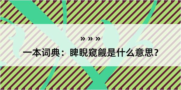 一本词典：睥睨窥觎是什么意思？